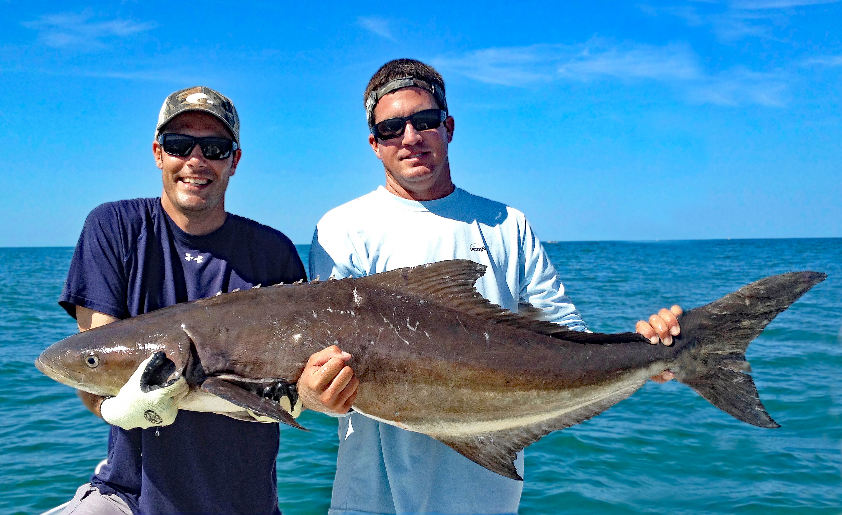 Two Guys Holding A Cobia